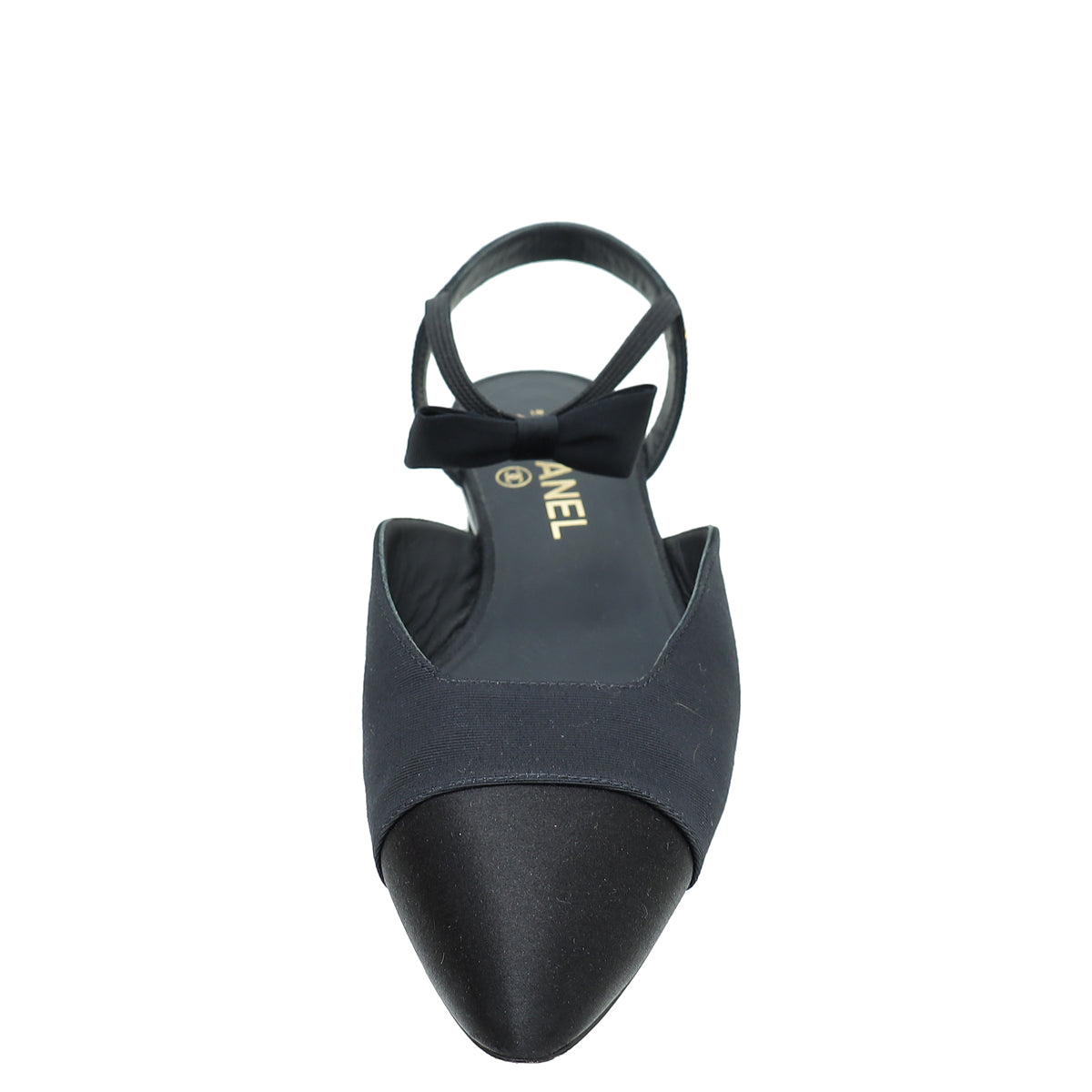 Chanel Black Bow Flat Ankle Strap 38