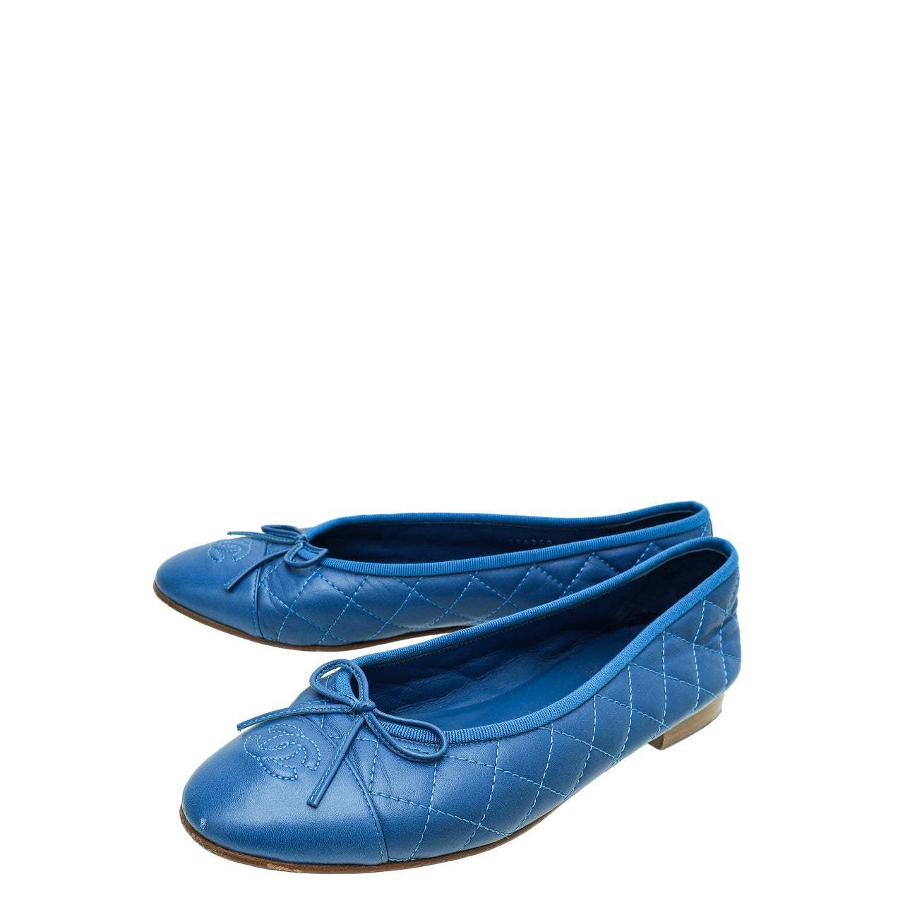 Chanel Blue CC Cap Toe Ballerina Flats 39