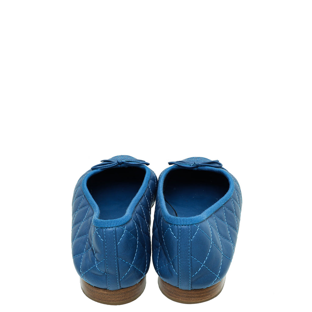 Chanel Blue CC Cap Toe Ballerina Flats 39