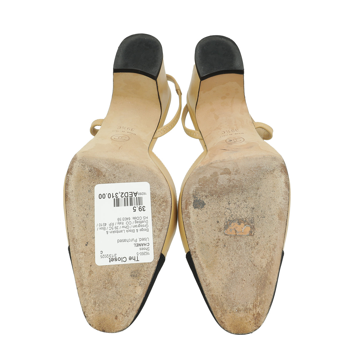 Chanel Bicolor CC Cap Toe Slingback 39.5