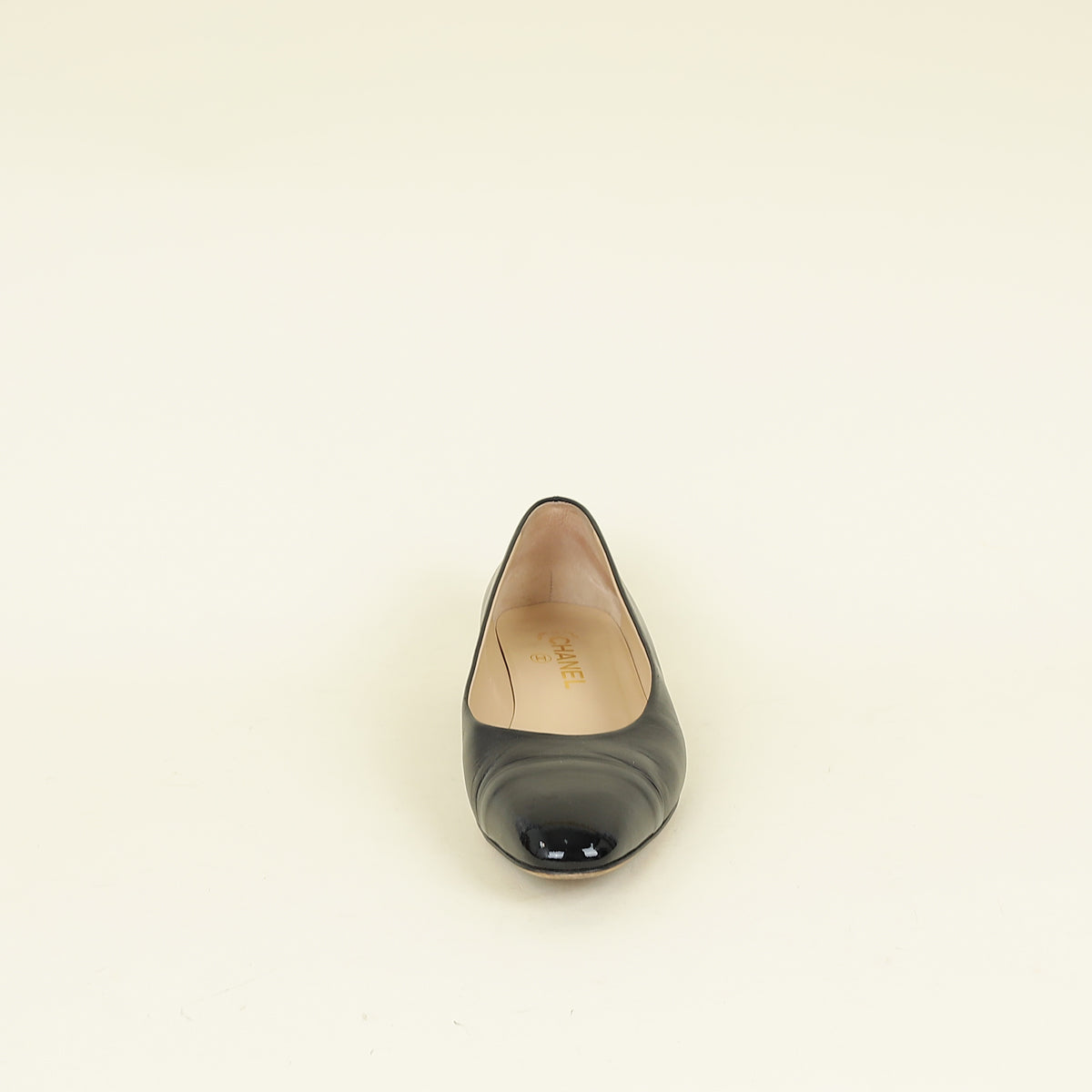 Chanel Black CC Cap Toe Ballerina 39