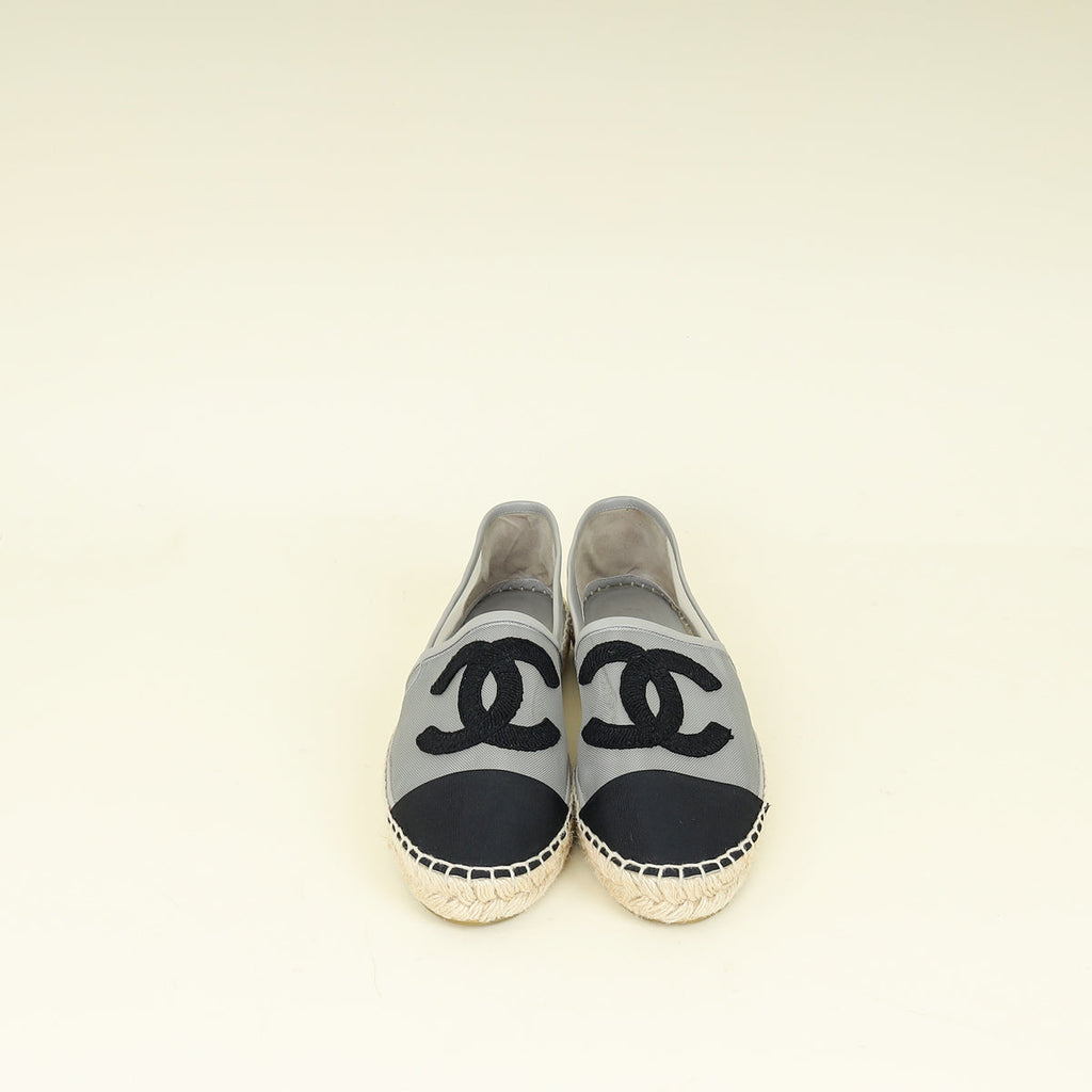 Chanel Bicolor CC Cap Toe Mesh Espadrille 39