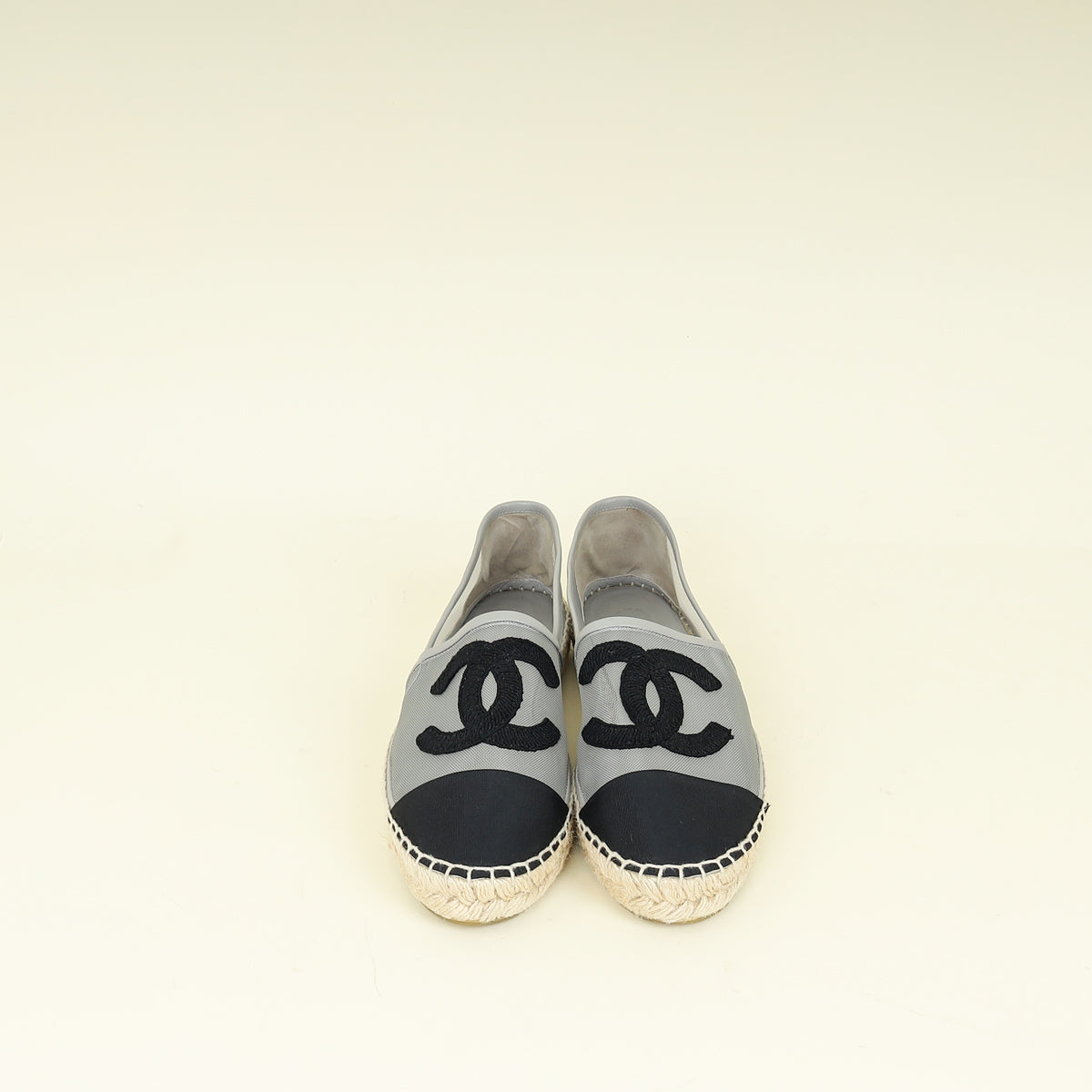 Chanel Bicolor CC Cap Toe Mesh Espadrille 39