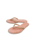 Chanel Light Pink Terry Cloth Chain CC Thong Slippers 39