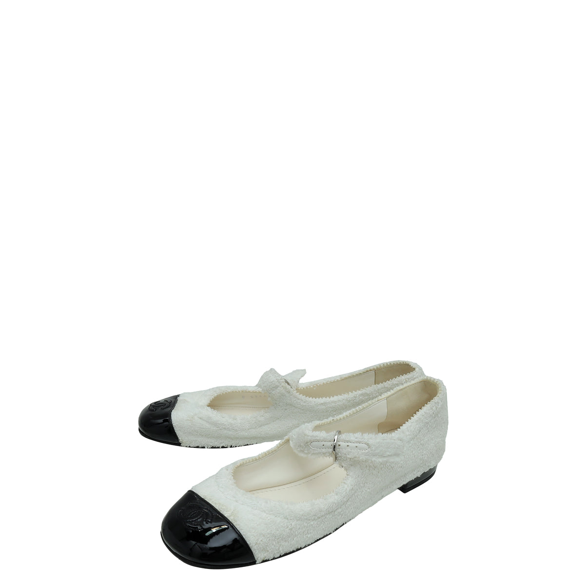 Chanel Bicolor CC Cao Towl Mary Jane Ballerina 39