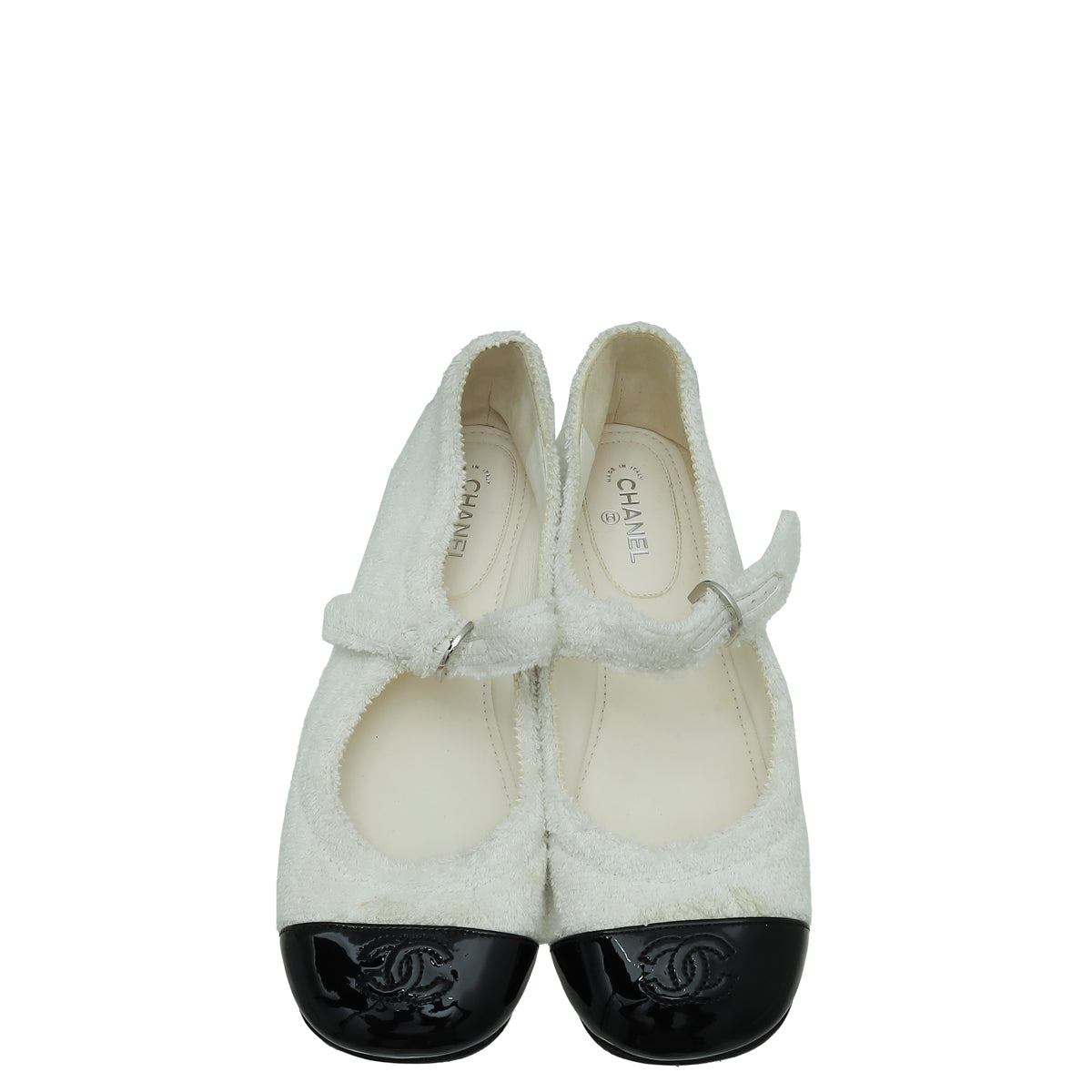 Chanel Bicolor CC Cao Towl Mary Jane Ballerina 39