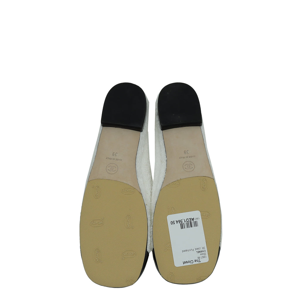 Chanel Bicolor CC Cao Towl Mary Jane Ballerina 39
