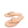 Chanel Light Pink CC Terry Cloth Chain Thong Slippers 39