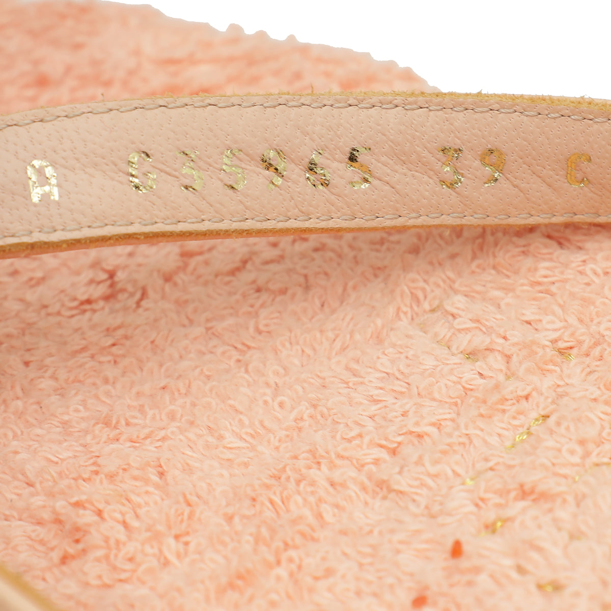 Chanel Light Pink CC Terry Cloth Chain Thong Slippers 39