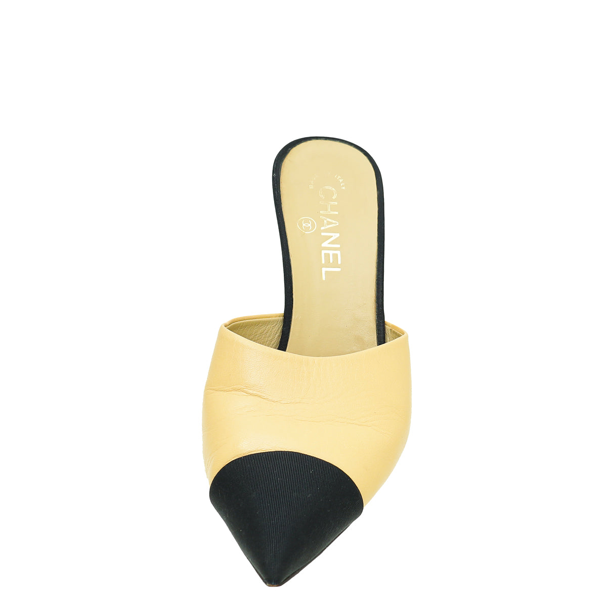 Chanel Bicolor CC Pearl Heeled Mule 39
