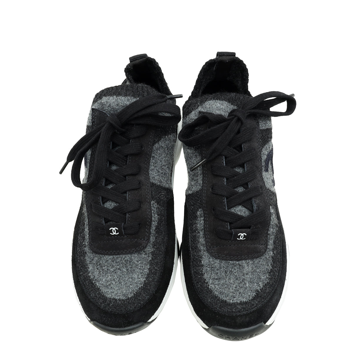 Chanel Bicolor CC Slip On Sock Sneakers 39