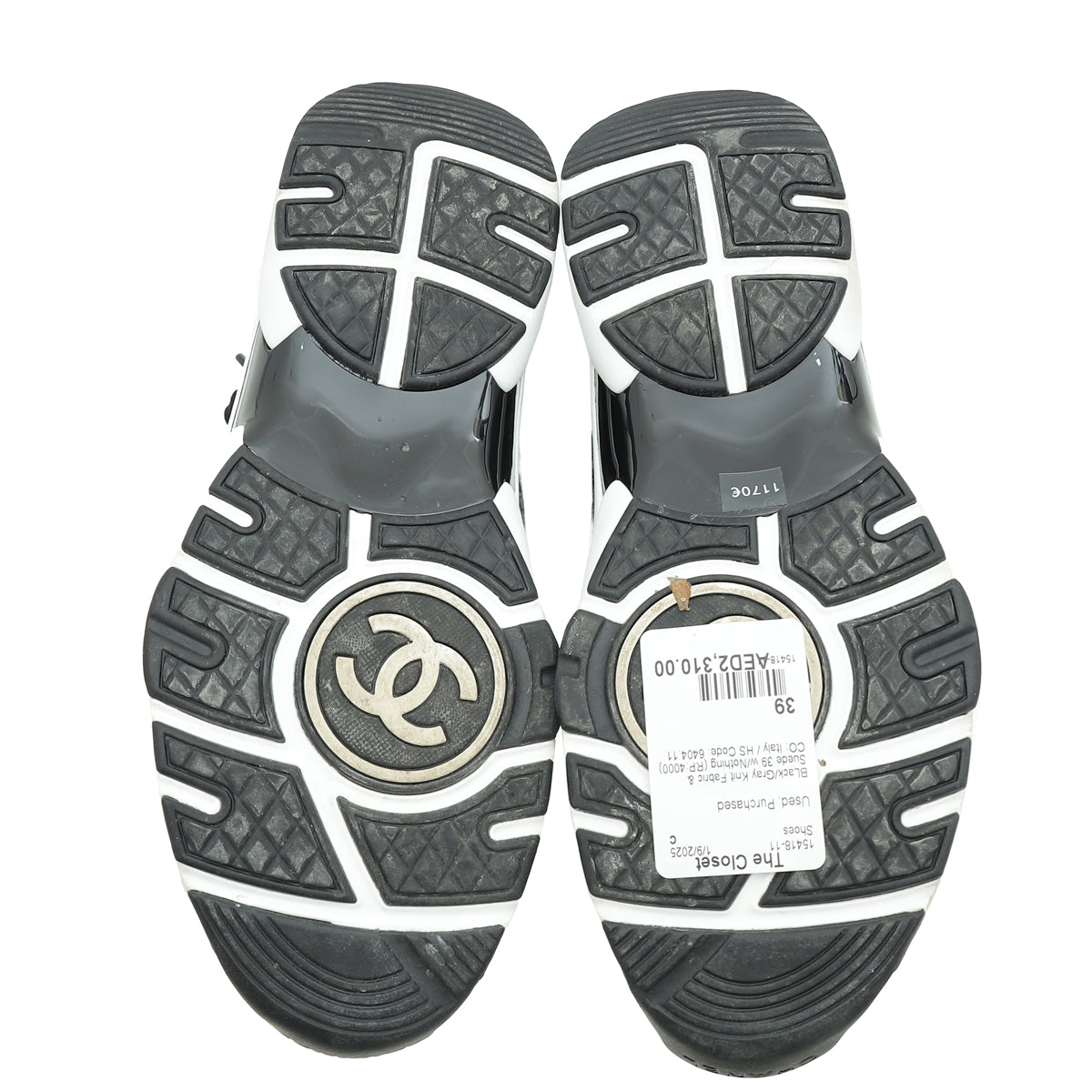 Chanel Bicolor CC Slip On Sock Sneakers 39