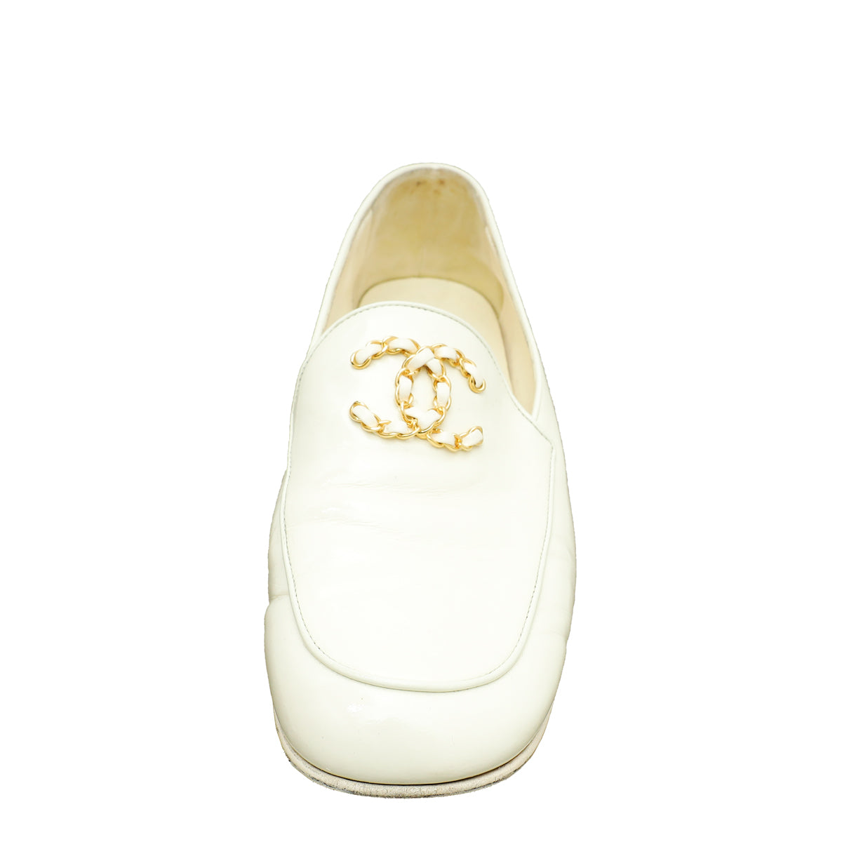 Chanel White CC Chain Loafer 39