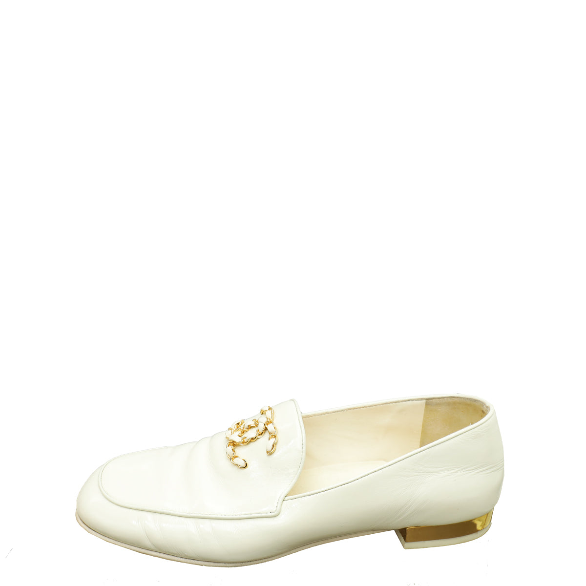Chanel White CC Chain Loafer 39
