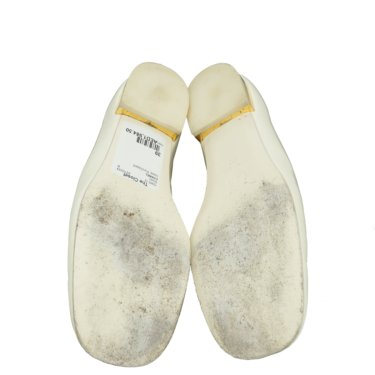 Chanel White CC Chain Loafer 39