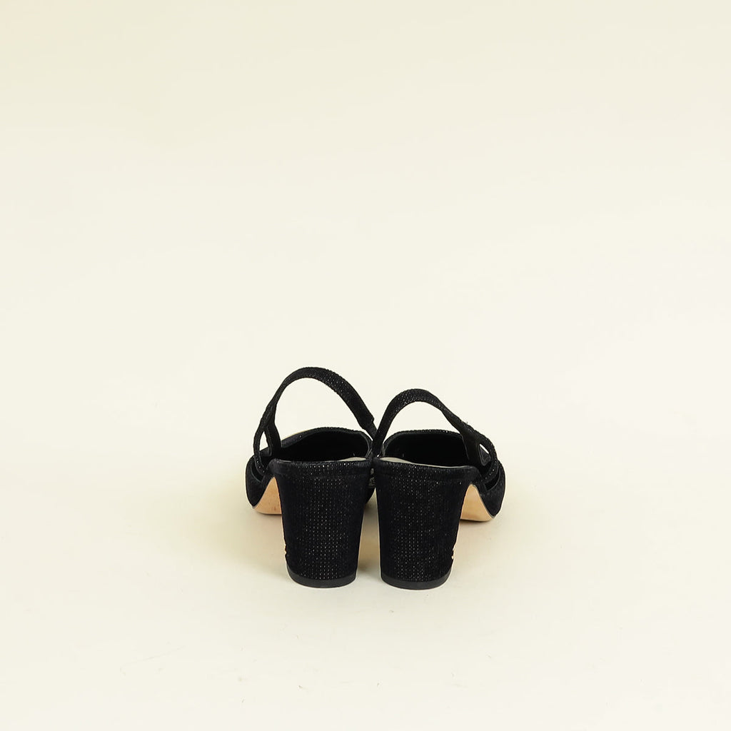 Chanel Bicolor Half d'Orsay Slingback Pumps 39