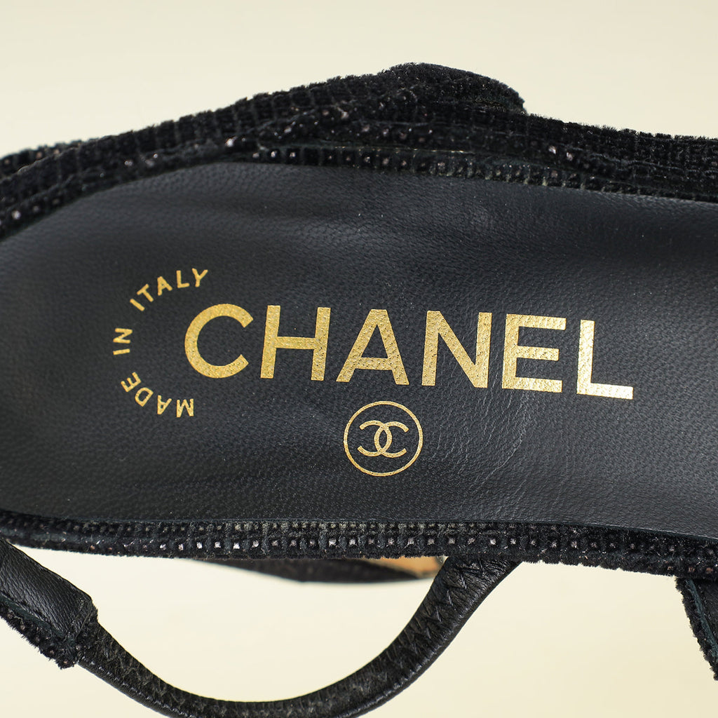 Chanel Bicolor Half d'Orsay Slingback Pumps 39