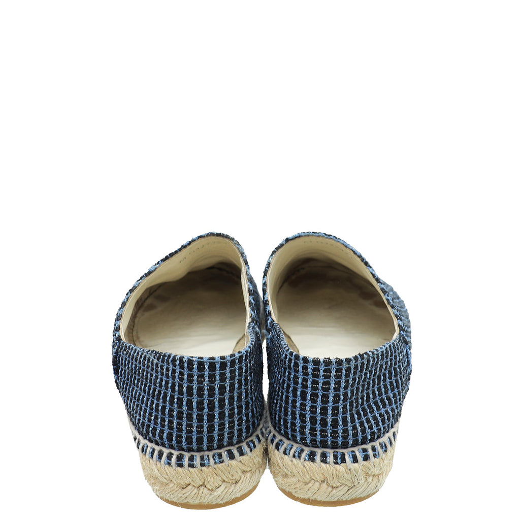 Chanel Bicolor CC Cap Toe Tweed Espadrille 39