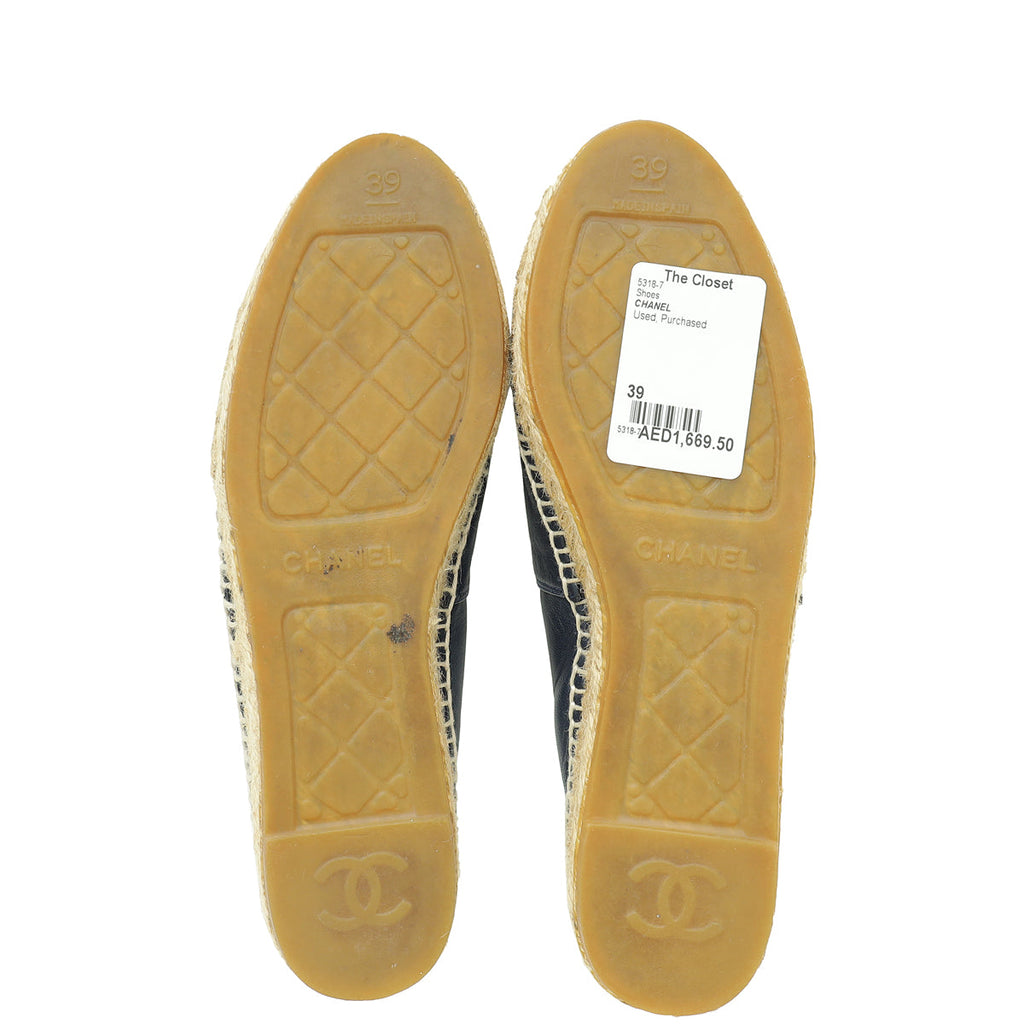 Chanel Bicolor CC Cap Toe Espadrille 39