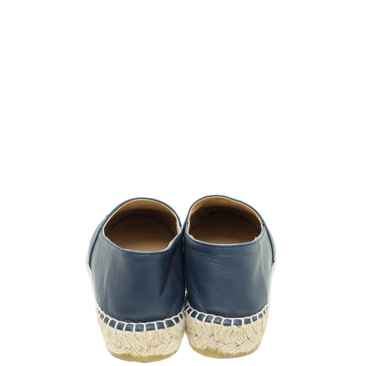 Chanel Navy Blue CC Cap Toe Espadrille 39