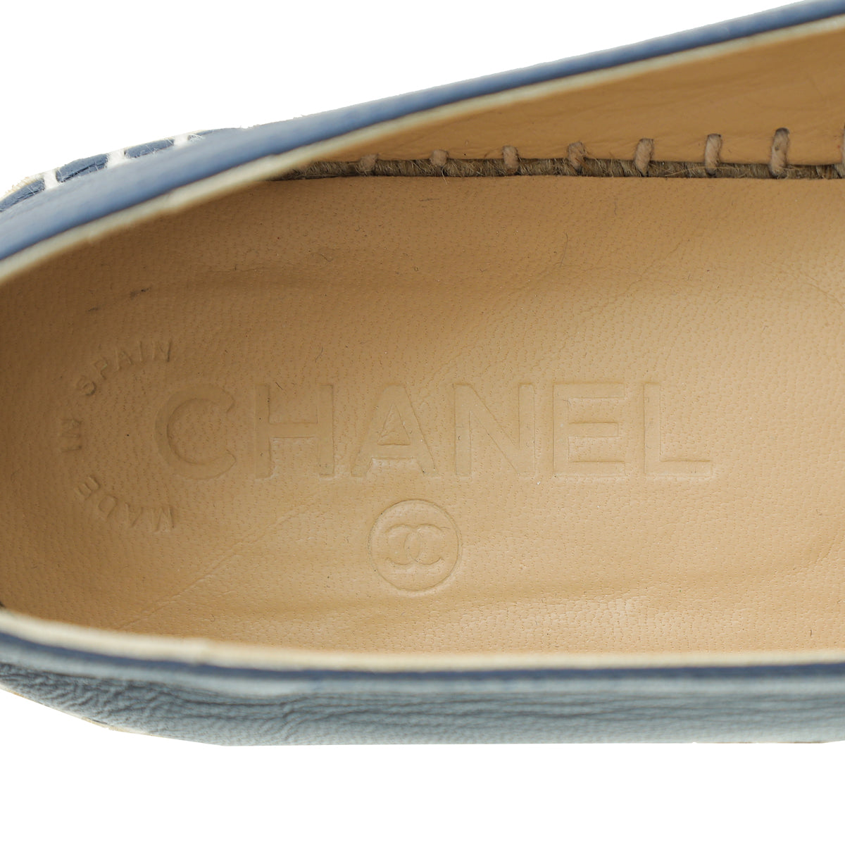 Chanel Navy Blue CC Cap Toe Espadrille 39