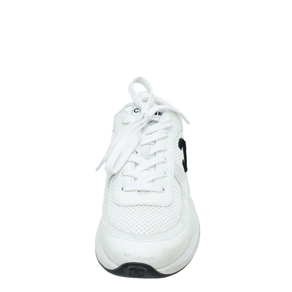 Chanel White CC Sport Flyer Sneaker 39