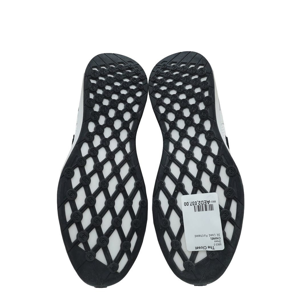 Chanel White CC Sport Flyer Sneaker 39