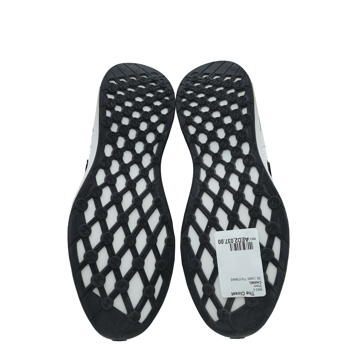 Chanel White CC Sport Flyer Sneaker 39
