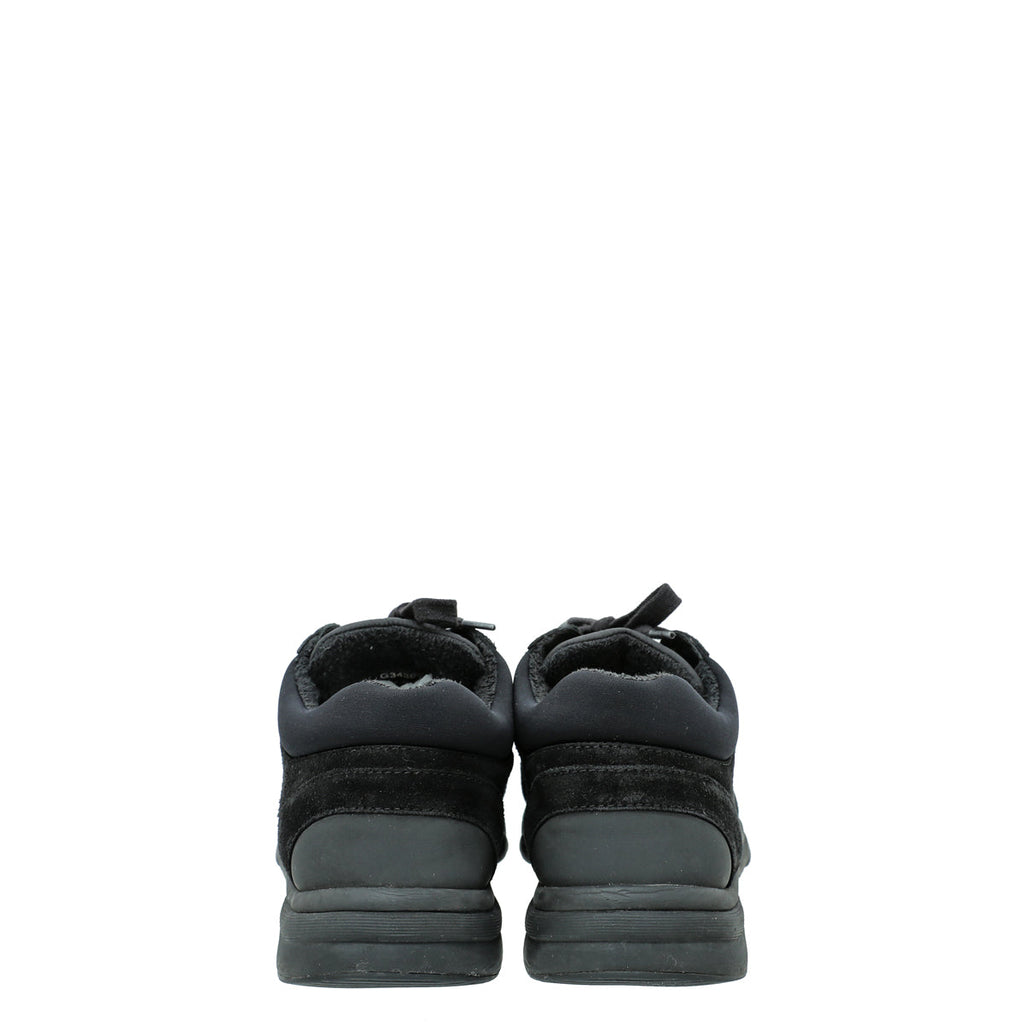 Chanel Black CC Lace Up Sneakers 39