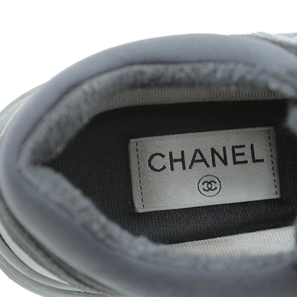 Chanel Black CC Lace Up Sneakers 39