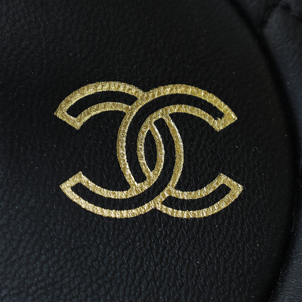 Chanel Black CC CC Velcro Strap Flat Sandals 40