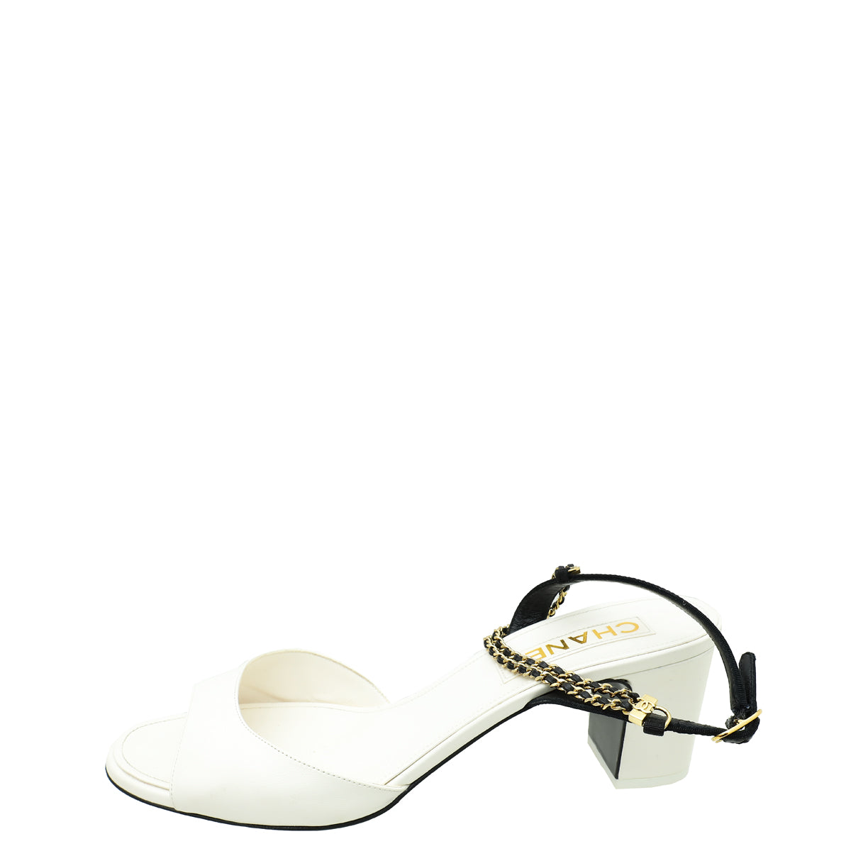 Chanel Bicolor CC Chain Block Sandal 40.5
