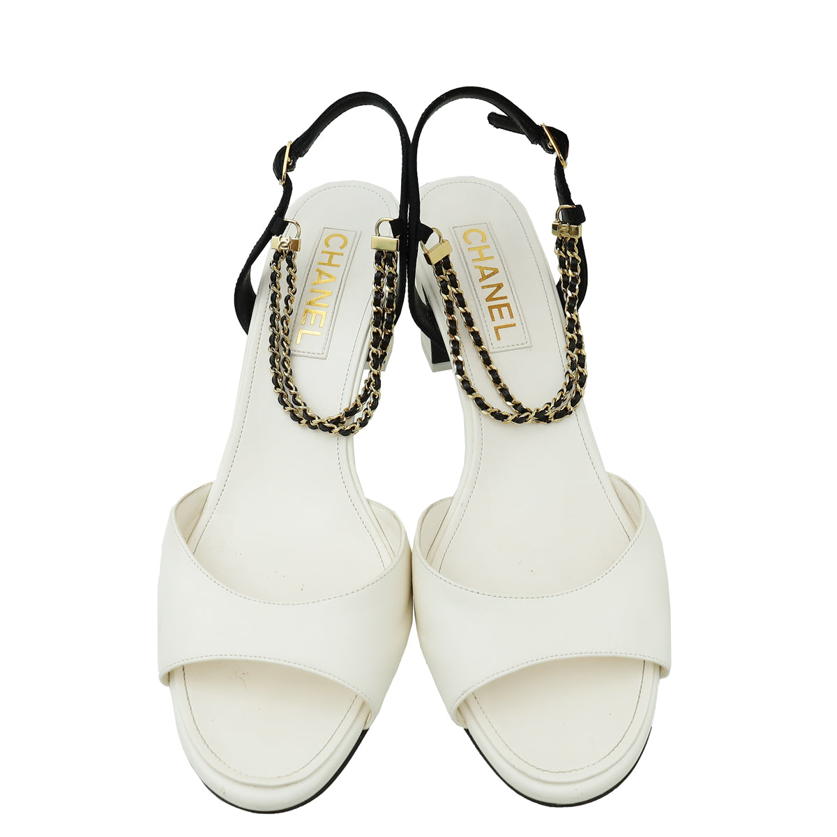 Chanel Bicolor CC Chain Block Sandal 40.5