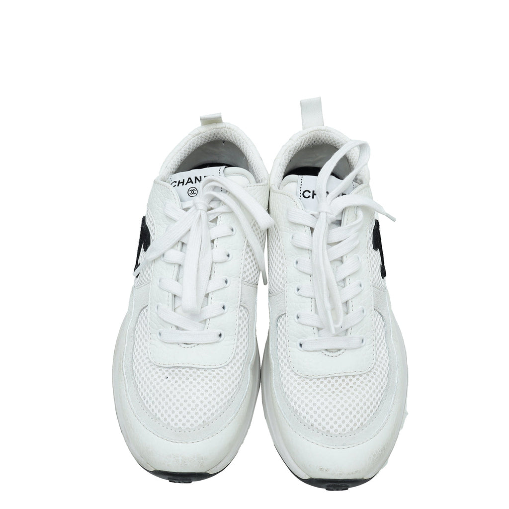 Chanel White CC Sport Flyer Sneaker 40.5