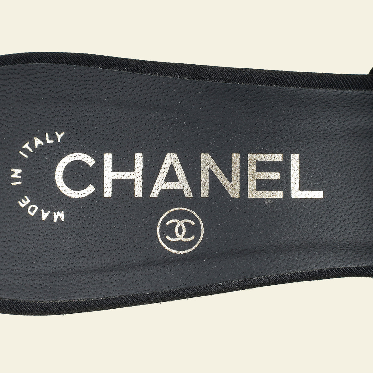Chanel Black CC Pearl Mesh Heel Mules 40