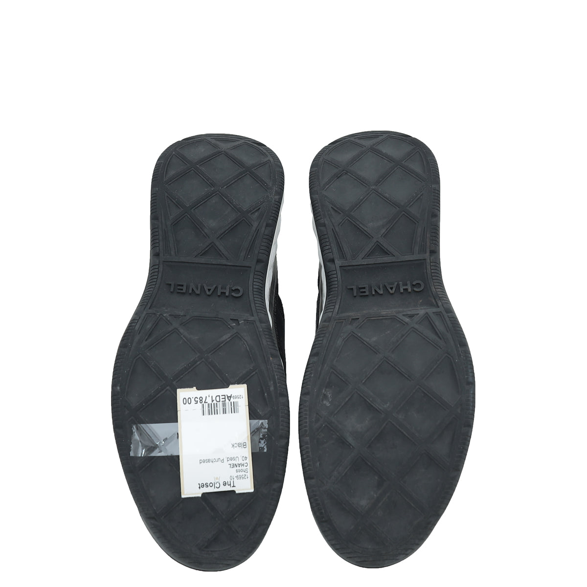 Chanel Black CC Lace Up Sneakers 40