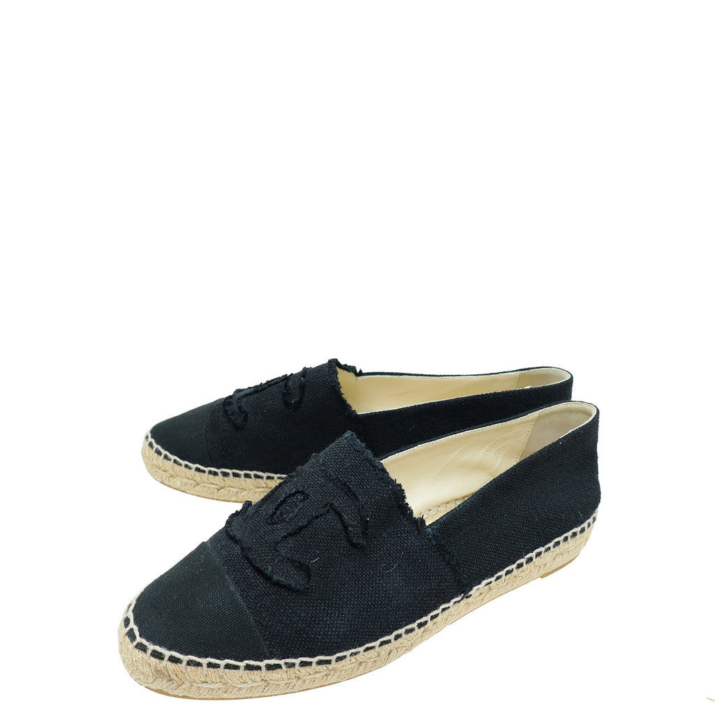 Chanel Black CC Espadrille 40