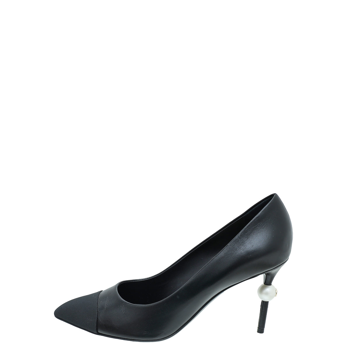 Chanel Black CC Pearl Pump 40