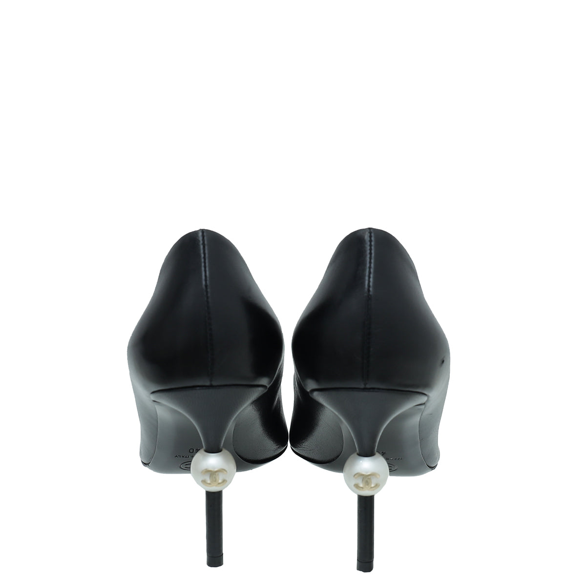 Chanel Black CC Pearl Pump 40