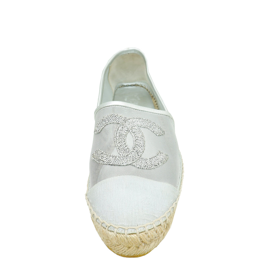 Chanel Bicolor 40 CC Cap Toe Mesh Embellished Espadrille 40