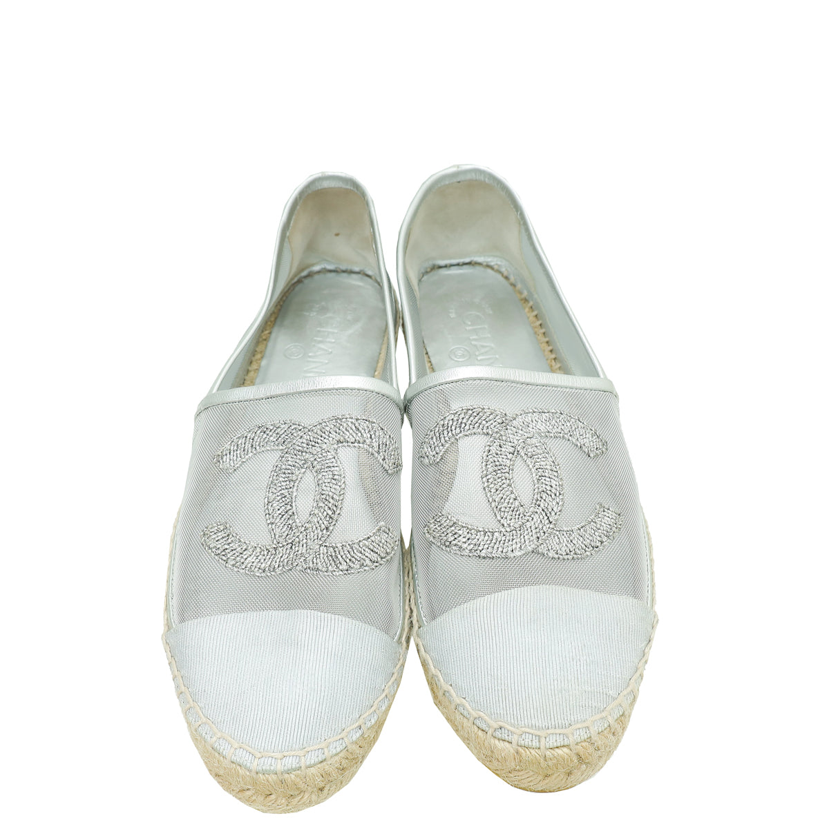 Chanel Bicolor 40 CC Cap Toe Mesh Embellished Espadrille 40