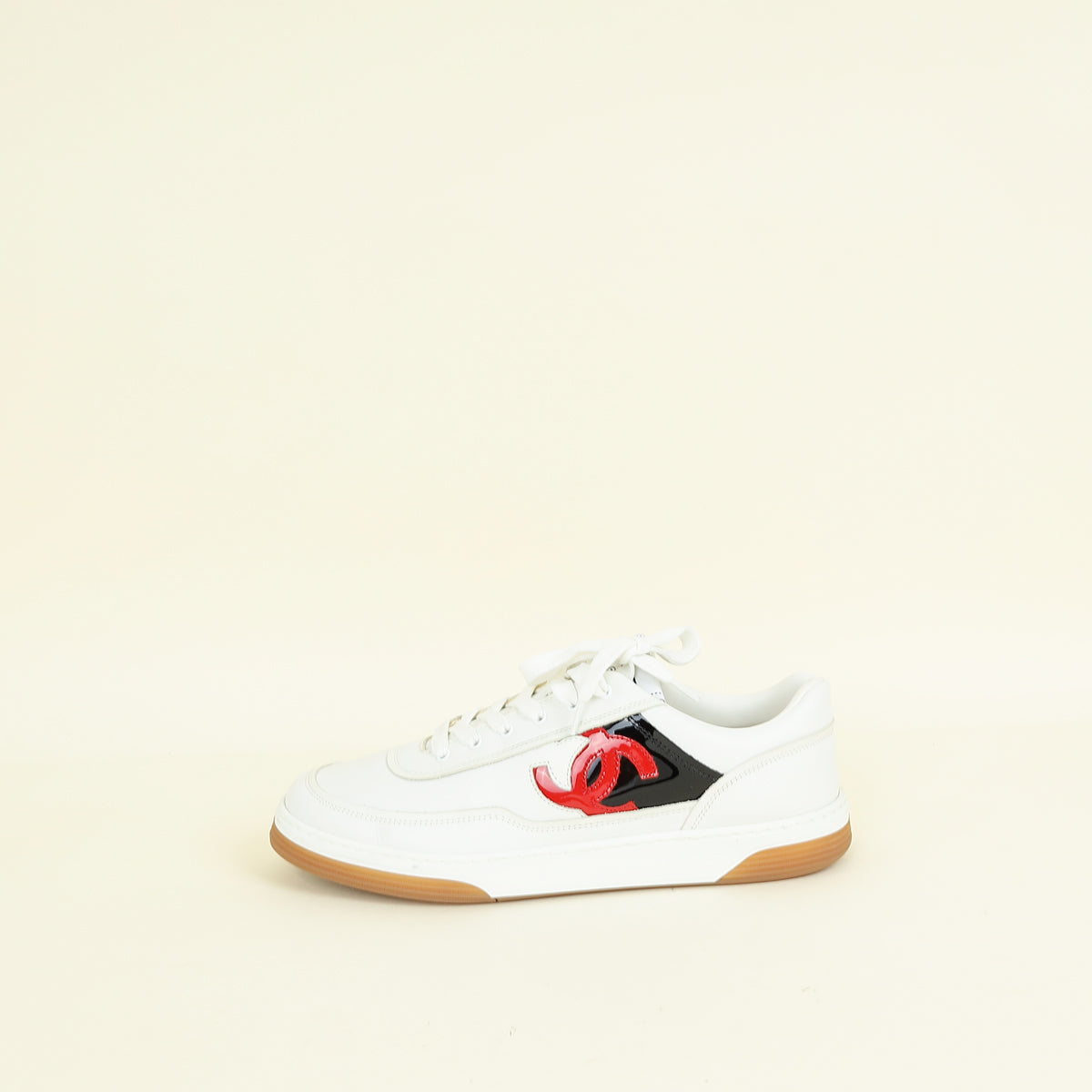 Chanel White CC Trainer Sneaker 40