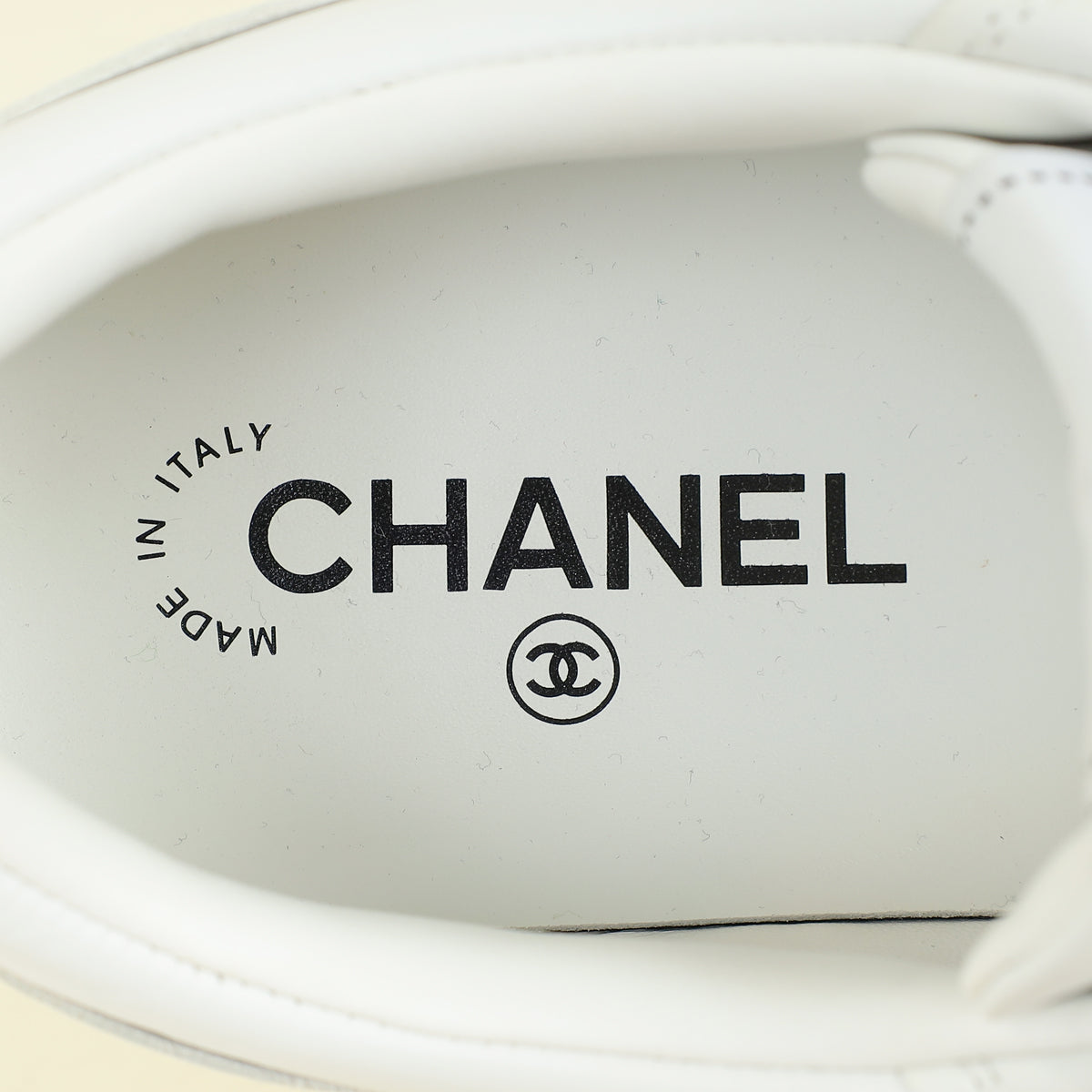 Chanel White CC Trainer Sneaker 40