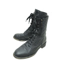 Chanel Black Lace Up CC Boot 40