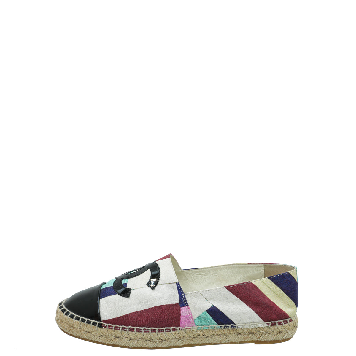 Chanel Multicolor Print Crepe CC Espadrille 40