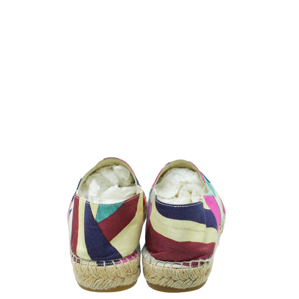 Chanel Multicolor Print Crepe CC Espadrille 40