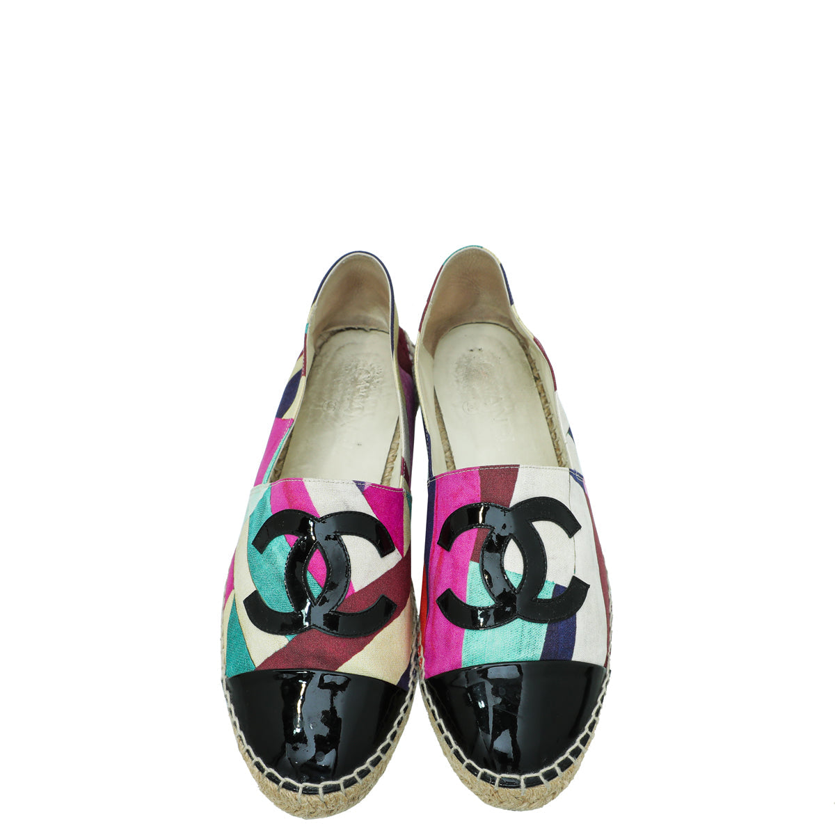 Chanel Multicolor Print Crepe CC Espadrille 40