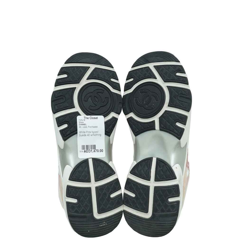 Chanel Tricolor CC Lace Up Sneakers 40