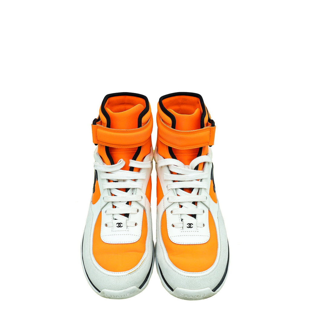 Chanel Tricolor CC High Cut Sneakers 40