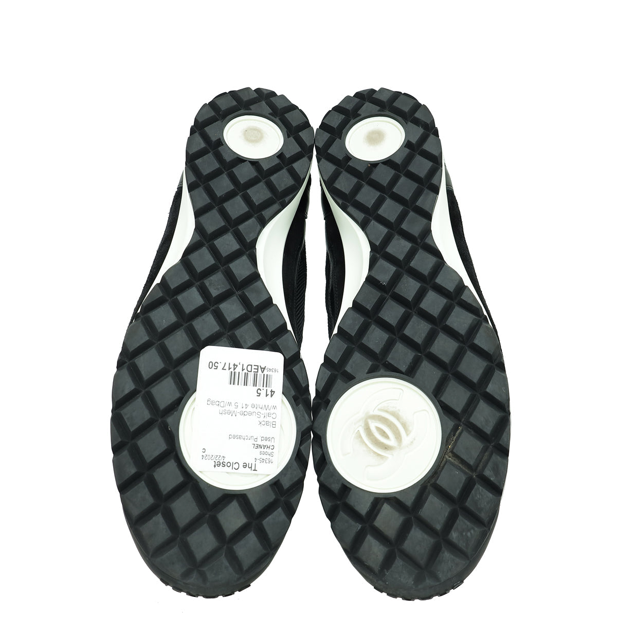 Chanel Black Lace Up Low Top Sneakers 41.5